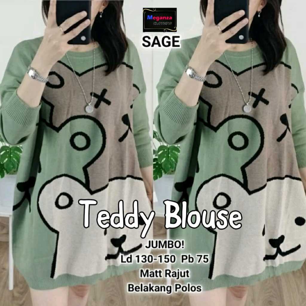 BLOUSE RAJUT JUMBO LD 130 MOTIF TERBARU BAJU ATASAN OVERSIZE WANITA LENGAN PANJANG