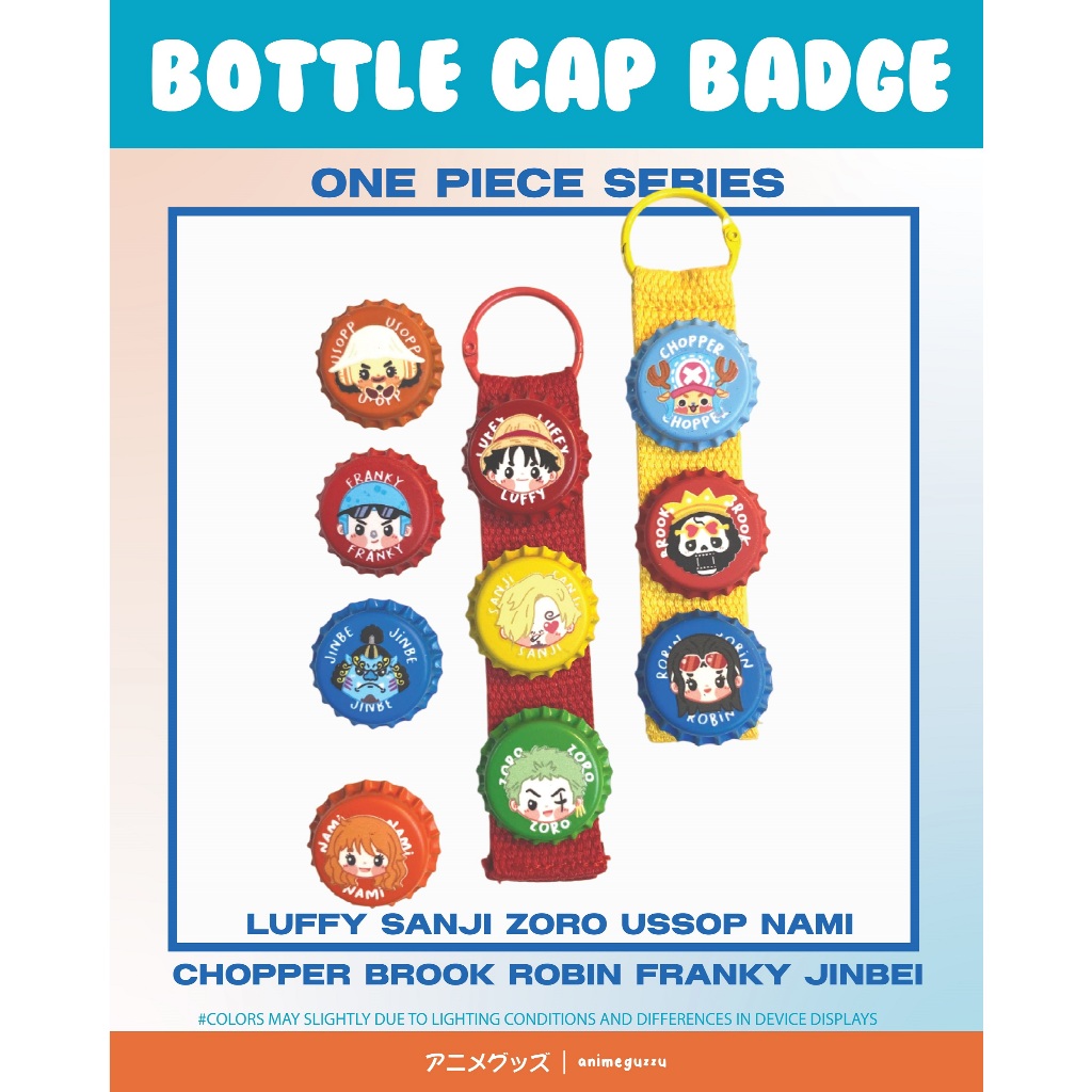 ANIMEGUZZU BOTTLE CAP BUTTON PIN ONE PIECE SERIES - PIN BOTTLE