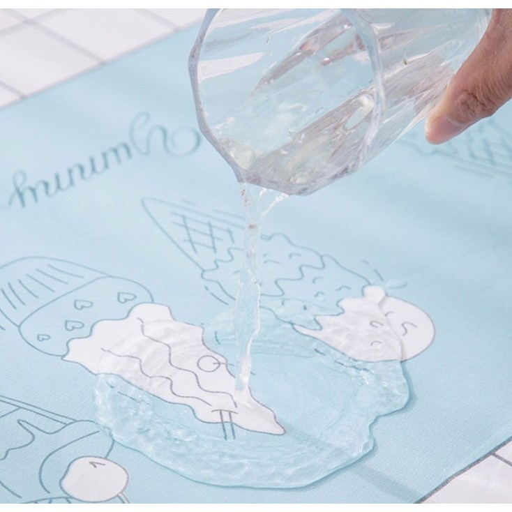MH - Taplak Meja Anti Air Motif DAUN TD01 bahan PEVA - TABLE CLOTH LEAF