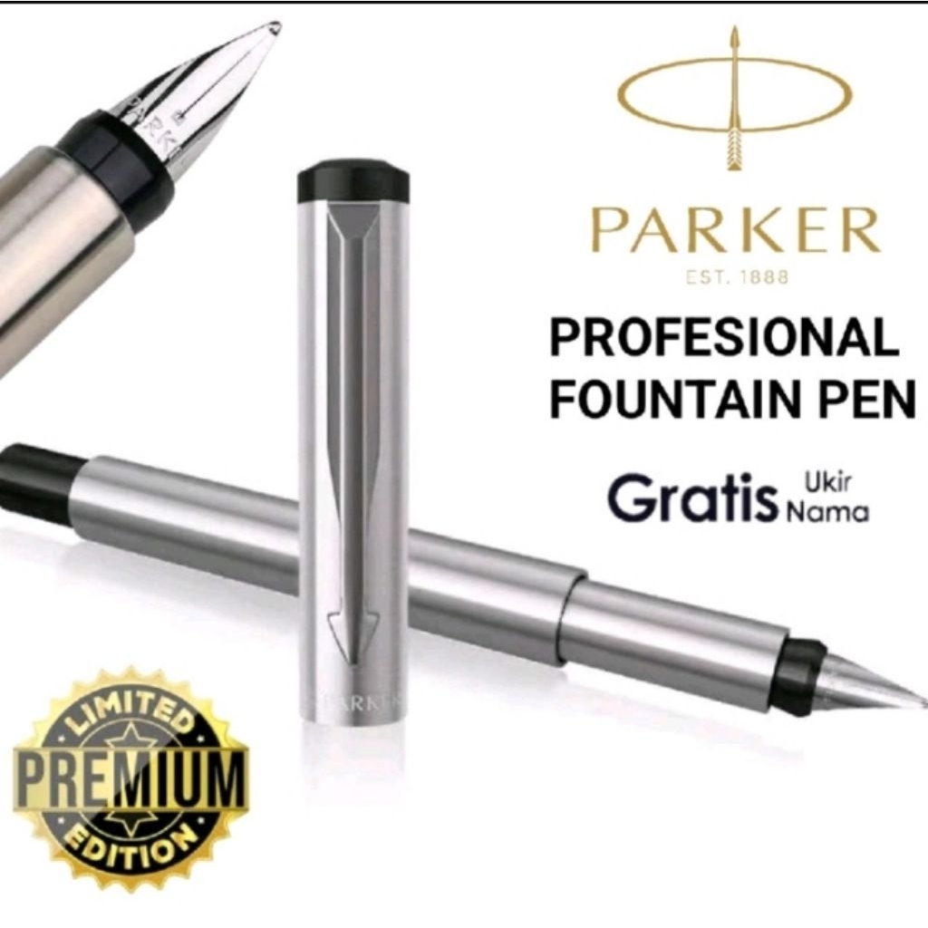 Ballpoint Mewah Fountain Pen Kaligrafi Parker Vector Gratis Grafir Nama Dan Box Exlusive