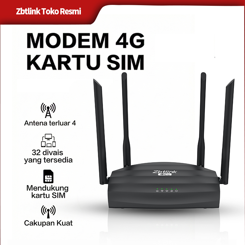 WiFi Router 4G Slot SIM Card | Colok SIM Langsung Internet | Support Kabel LAN | 500Mbps