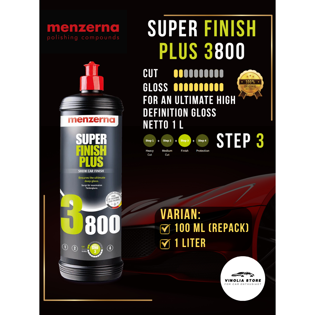 MENZERNA Super Finish Plus (SFP) 3800 (1 Liter) - Kompon Halus Poles Mobil Mirror Shine