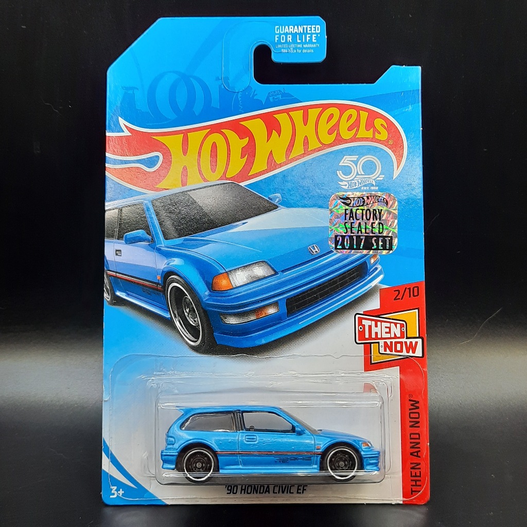 Hot Wheels 90 Honda Civic EF Biru Kmart FS 2017 Card Kerut