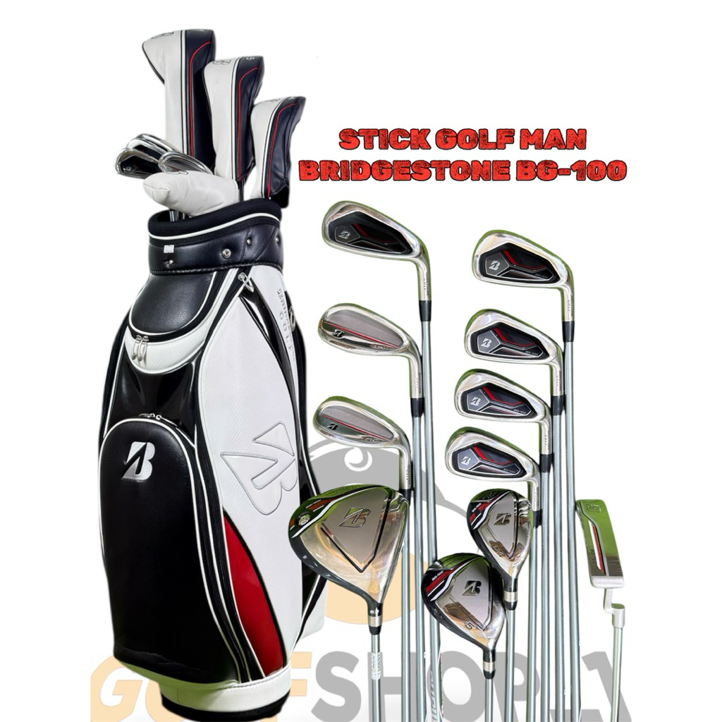 Stick Golf Man Bridgestone BG-100 Shaft Graphite Flek Reguler Second Original Fullset Bag Golf