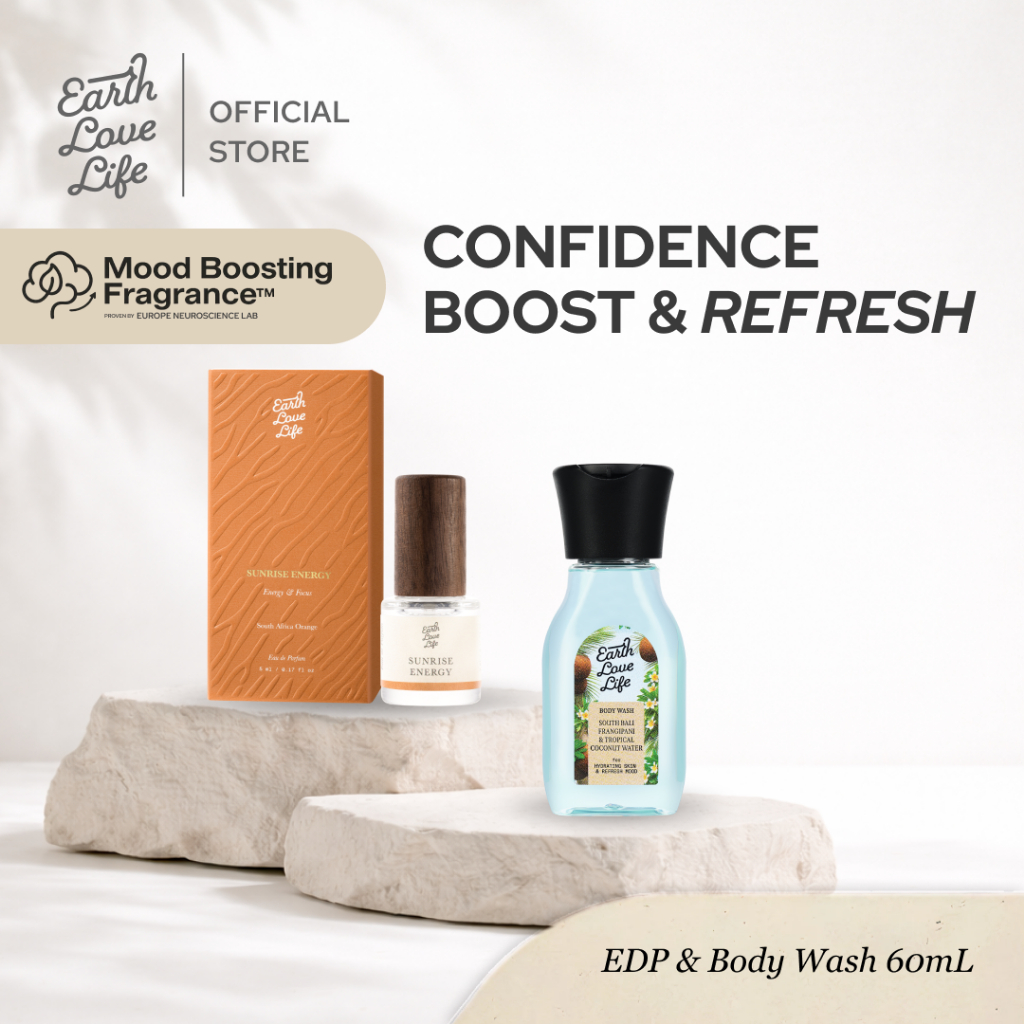 Earth Love Life Confidence Boost & Refresh Bundle | Body Wash, Body Lotion South Bali Frangipani & T