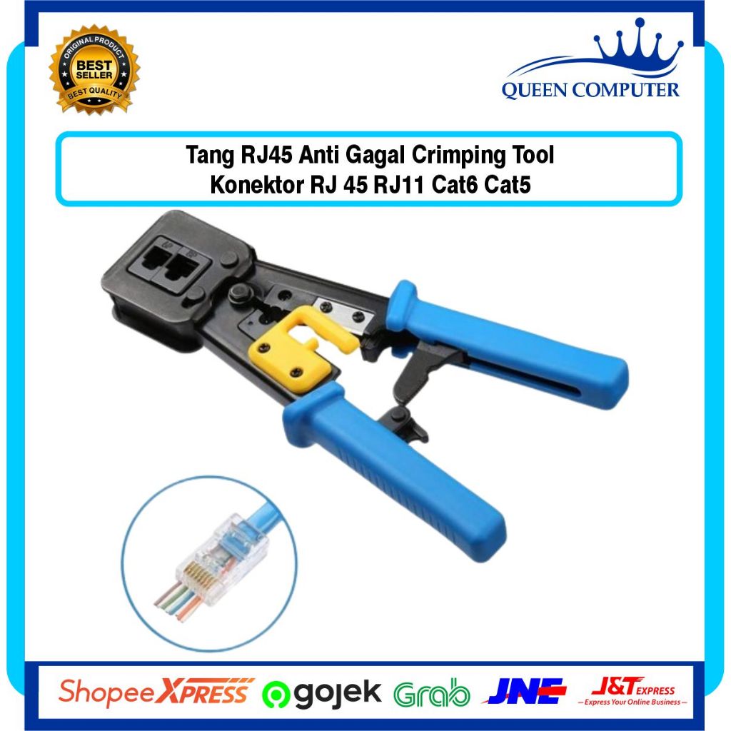 Tang Crimping Tool Konektor RJ45 RJ11 CAT6 CAT5 Anti Gagal / Tang Crimping RJ45 Anti Gagal