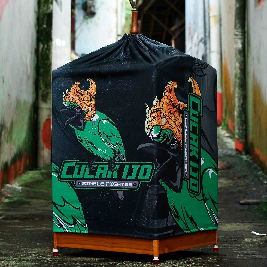 KERODONG CUCAK IJO FULL PRINTING BAHAN DOUBLE LAYER UKURAN KRODONG SANGKAR KOTAK NO 2 TERJAMIN KUALI