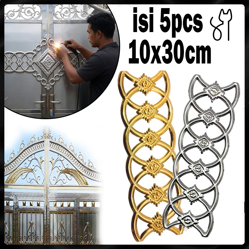 100*300mm Ornamen Stainless Steel Pagar Bunga Sambung Stainless Aksesoris Pagar Ornamen Pagar Besi C