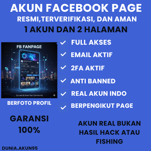 AKUN FACEBOOK PAGE 2 HALAMAN TERSEDIA DENGAN PENGIKUT 0-1K FP