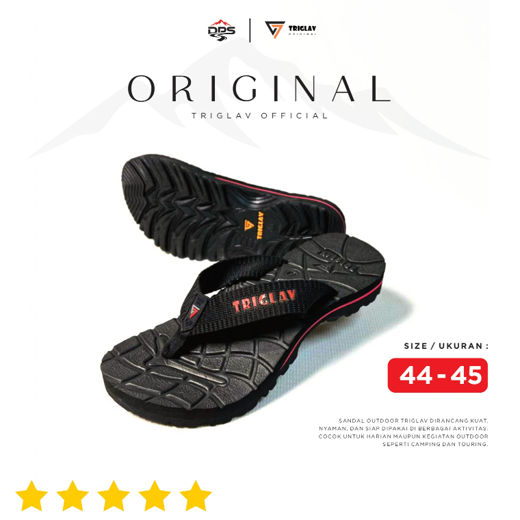TRIGLAV ORIGINAL - Sandal Jepit Pria Triglav Big Size 44-45 Sandal Outdoor Original