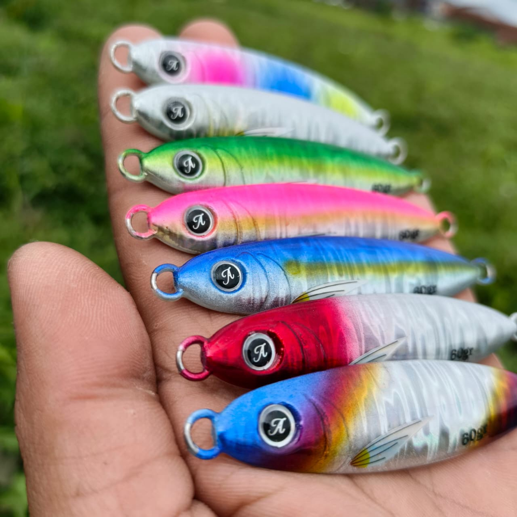 Metal Jig 60gr - 200gr Umpan Jigging Laut Slow Jig Casting Tuna GT Tenggiri Cakalang Metal Jigging L