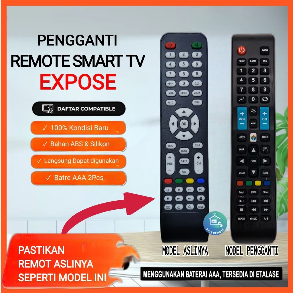 Remote Pengganti Remot Expose Smart TV YouTube Netflix DLL