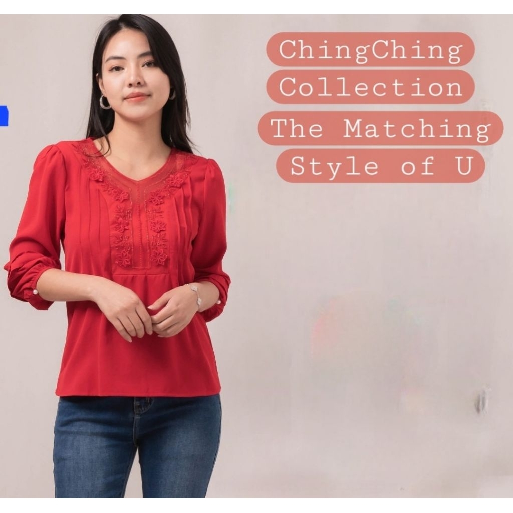 Blus Dada Bordir Tempel Mote