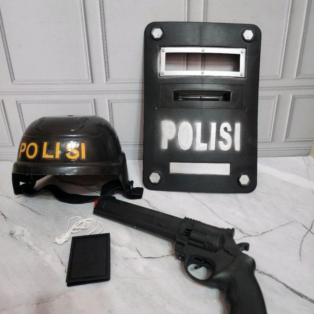Mainan Set Helm Tameng Tembakan Polisi Anak Edukatif