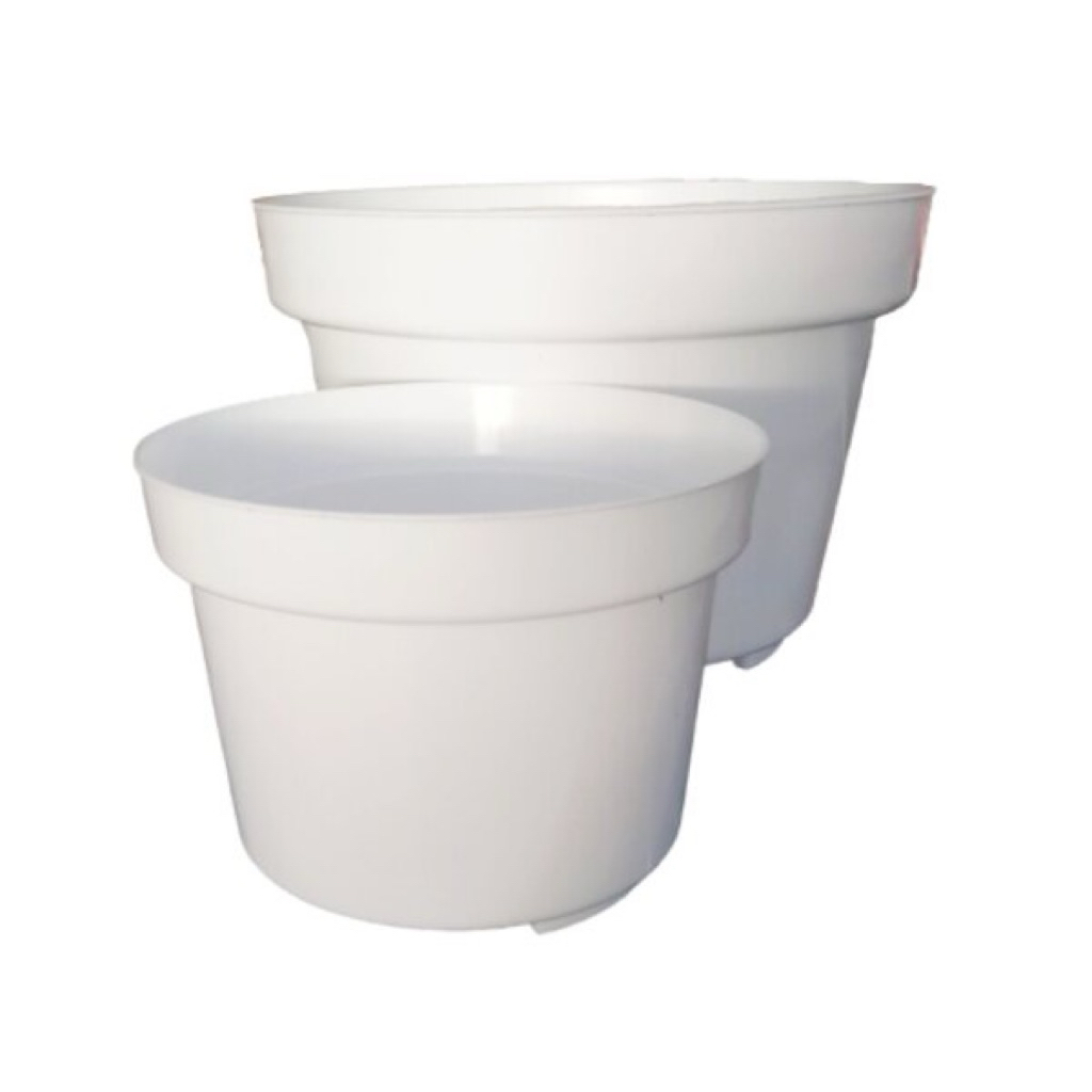 Pot Putih 20cm,  Pot Putih polos