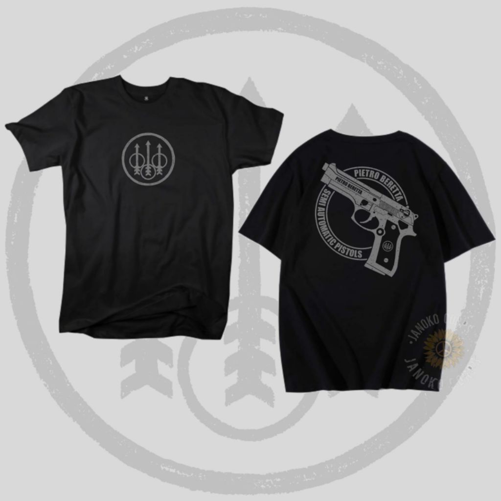 KAOS BAJU TSHIRT CASUAL TACTICAL PISTOL BARETTA ARMY