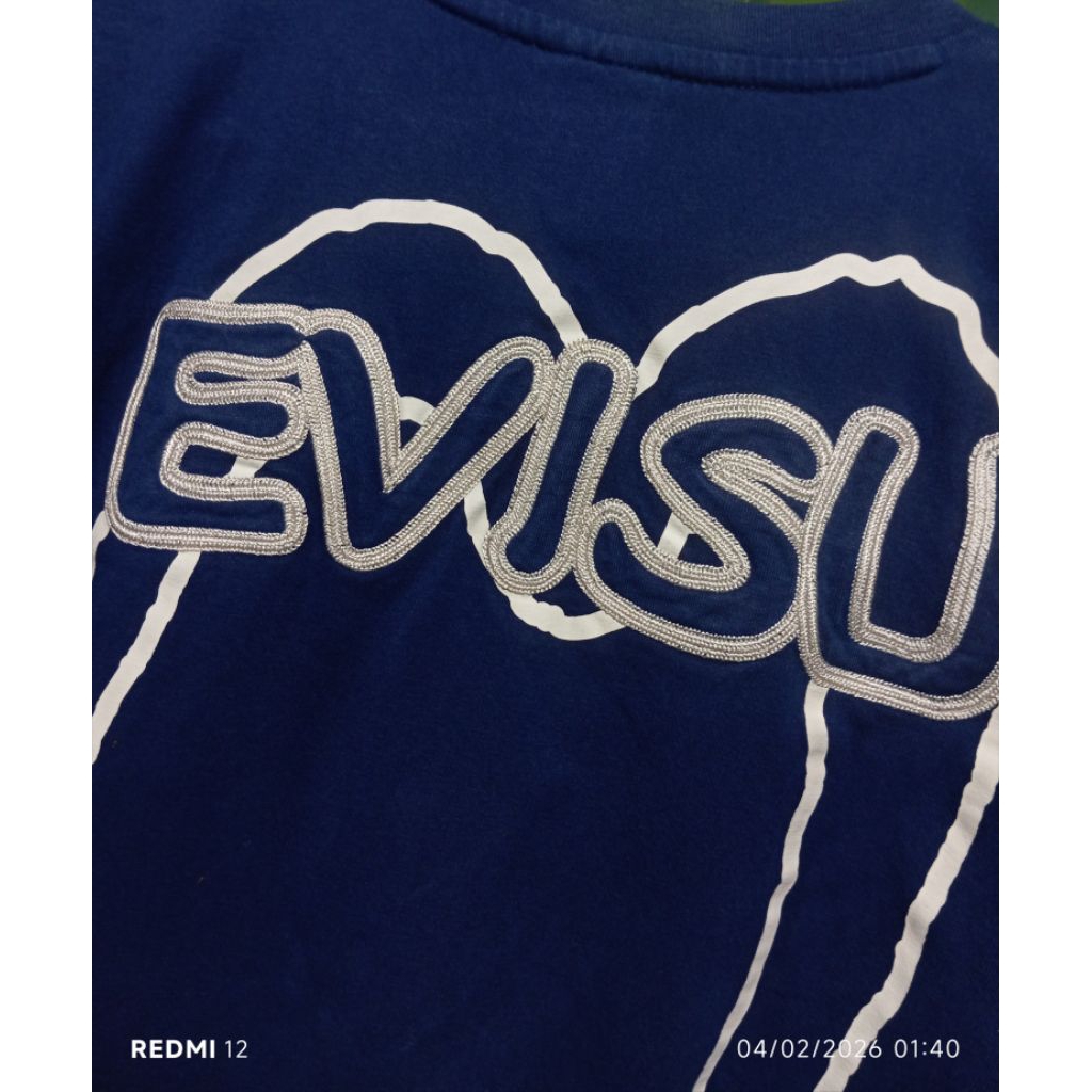 Evisu big script daicock bordir logo navy
