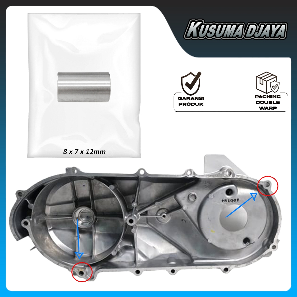 PIN DOWEL BOSH BLOK CVT BEAT DELUXE GENIO SCOOPY PRESTIGE 8X7X12MM SATUAN