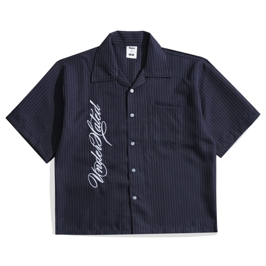 Underhated | Kemeja Pendek Stripe | Boxy | Pedro | Navy