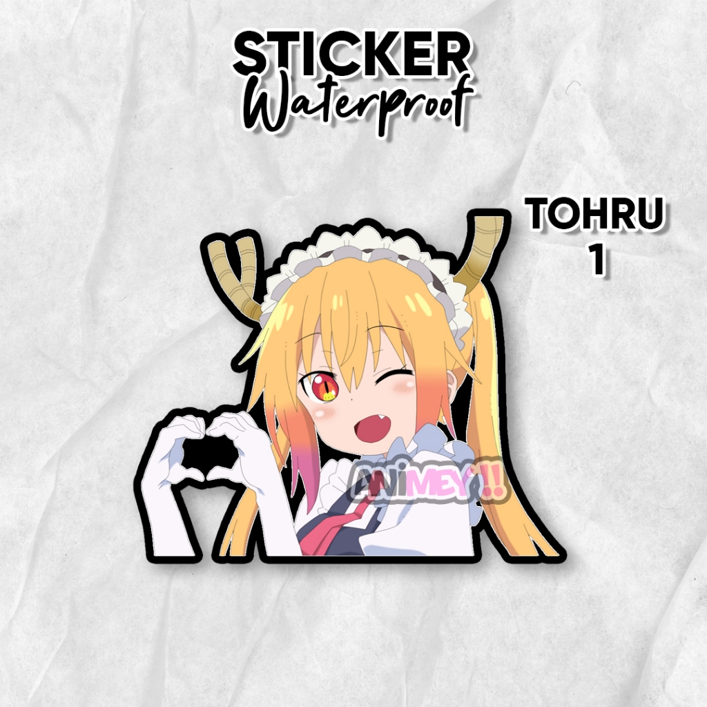 Stiker Tohru Anime Kobayashi-san / Sticker Anime Waterproof
