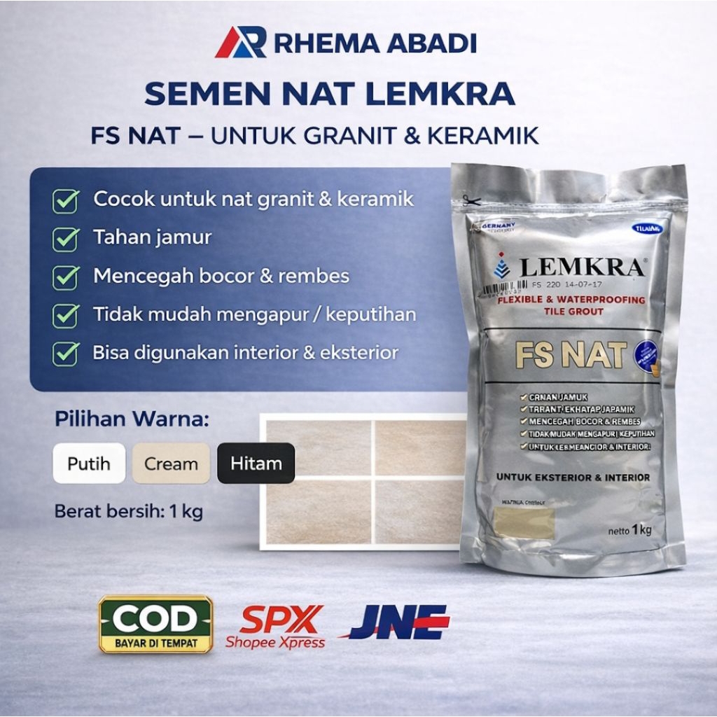 STOCK READY SEMEN NAT LEMKRA FS NAT – UNTUK GRANIT & KERAMIK