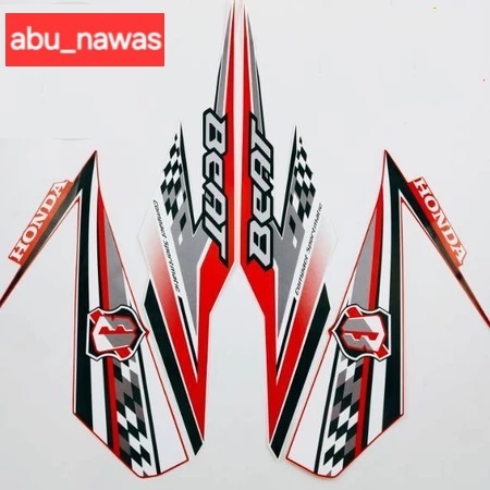 stiker striping beat fi esp 2018 2019 merah putih