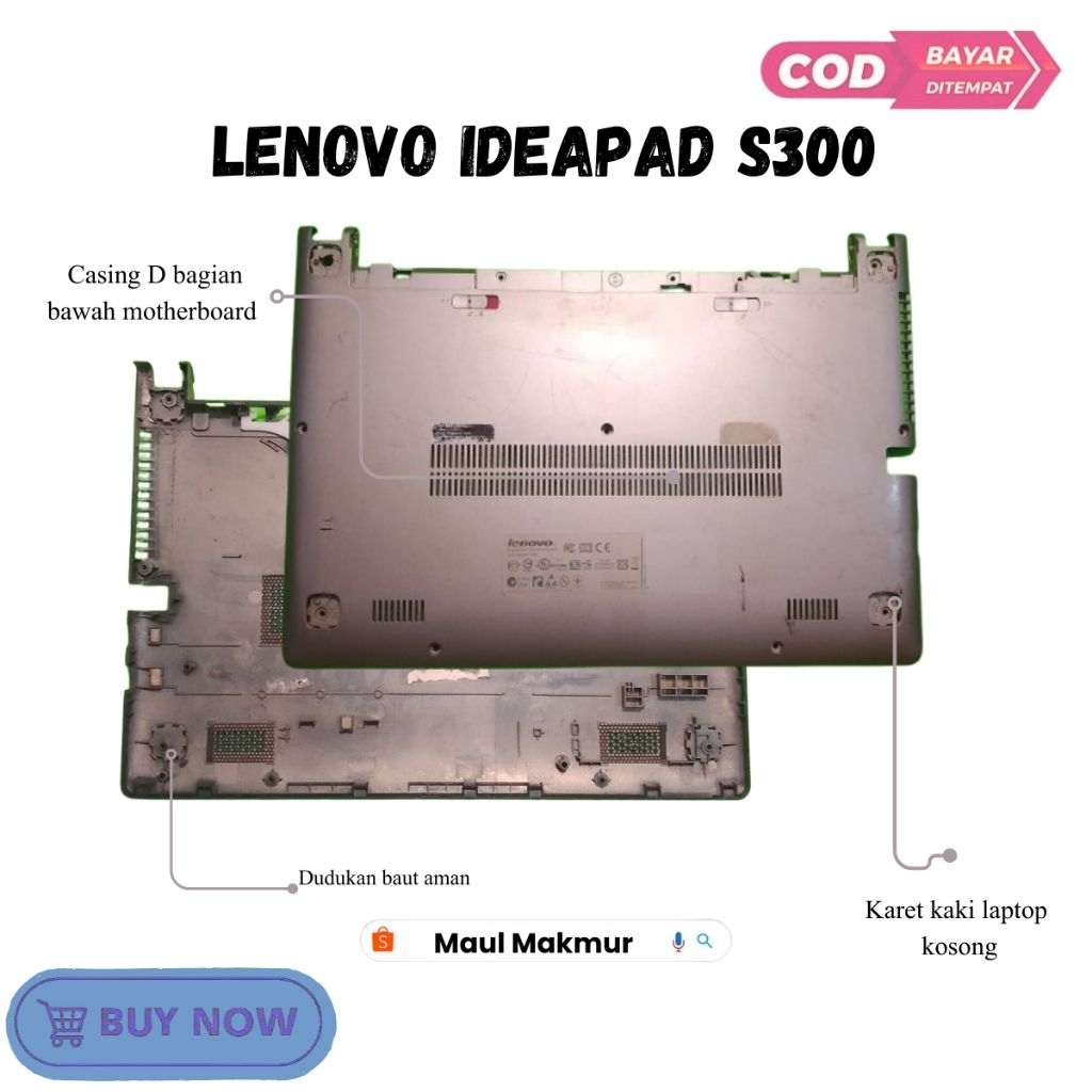 SECOND Casing Bawah Laptop Lenovo Ideapad S300 m30-70 13.3inch silver | Case D Bagian Bawah Motherbo