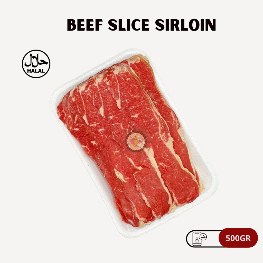 Daging Sapi Sirloin Slice Halal Segar 500gr