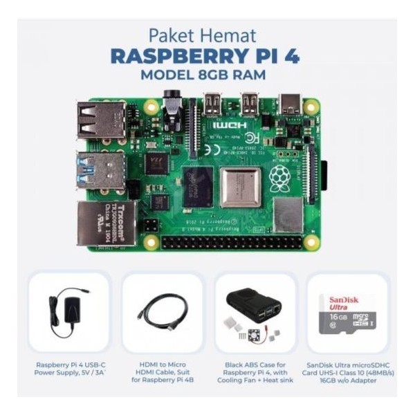 Paket Hemat Raspberry Pi 4 Raspberry Pi4 Model B 8GB RAM