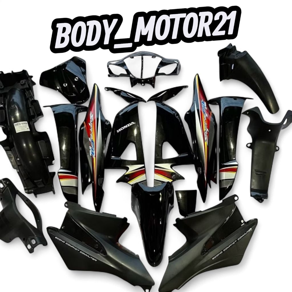 Honda Supra fit new Cover body Halus & Kasar Motor honda supra fit new Tahun 2006 - 2009 + Striping