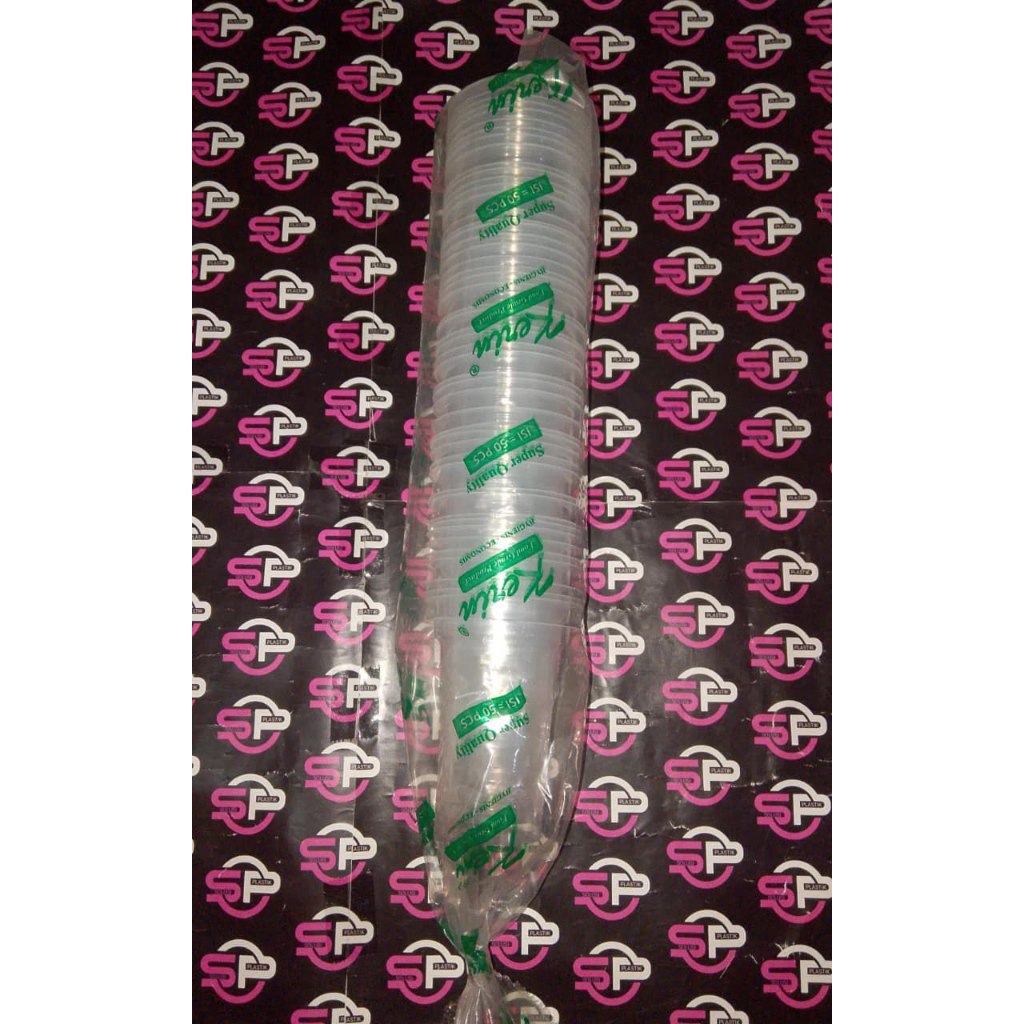 GELAS CUP PLASTIK BENING GELAS AQUA  ISI 50PCS