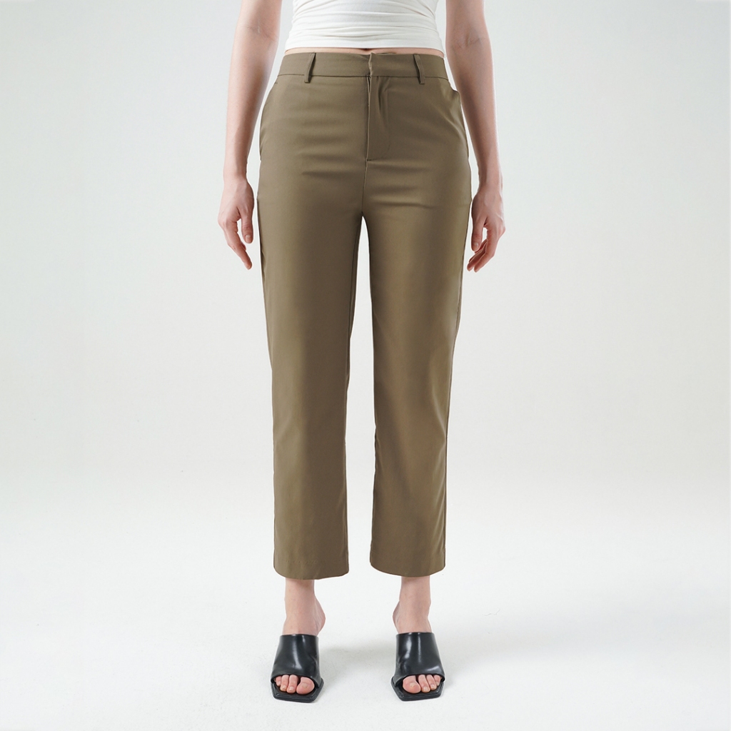 Mississippi Mid Waist Trousers Celana Wanita Panjang I31000373M Olive