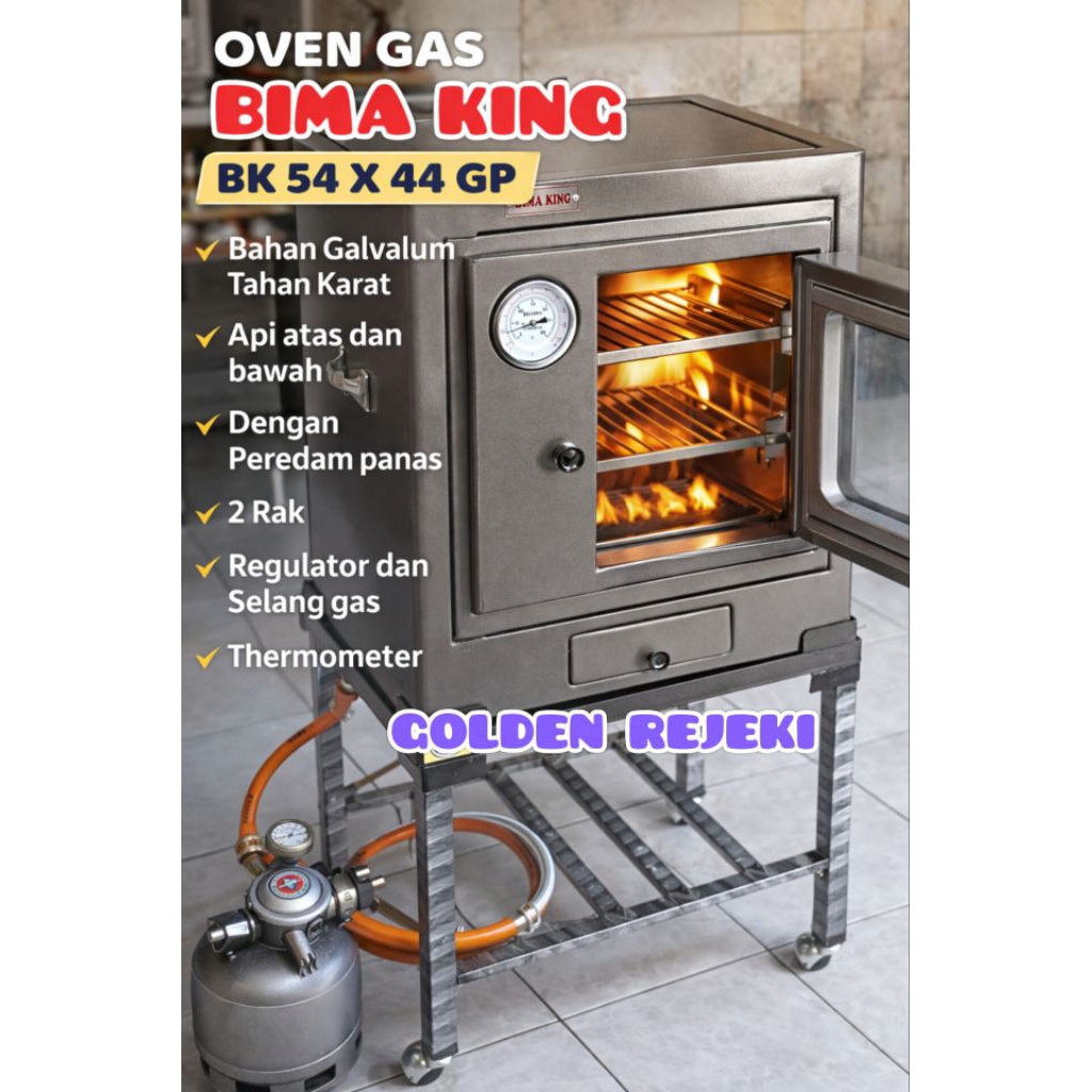 OVEN GAS LPG ELPIJI PEMANGGANG KUE ROTI CAKE PIZZA MURAH PK 54 X 44 GR