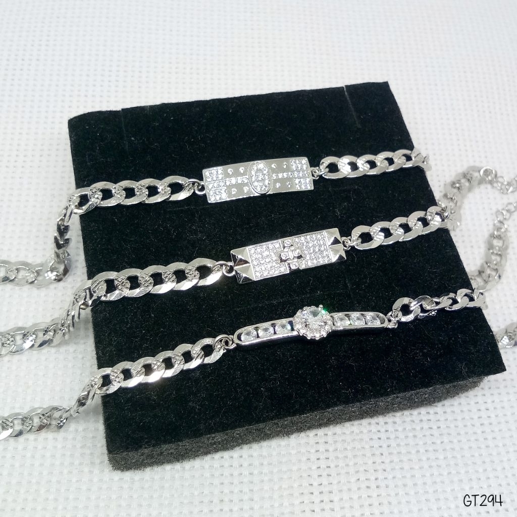 Gelang Tangan Sisik Naga Dewasa Perak 925 Lapis Mas Putih - GT294 Anak Remaja Dewasa