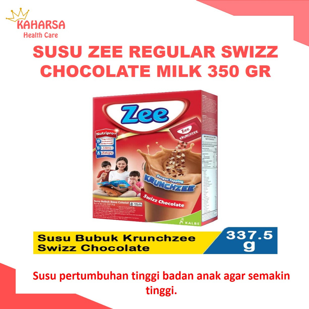 SUSU ZEE REGULAR SWIZZ CHOCOLATE MILK 350 GR, Peninggi Berat Badan Anak Susu Tinggi Kalsium - Susu Z
