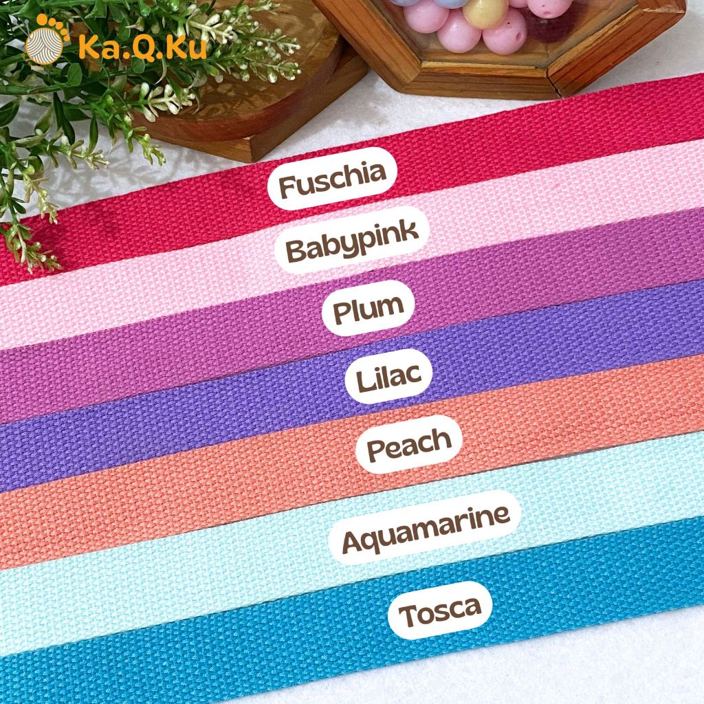 3m TALI BISBAN WEBBING KATUN 2.5CM TEBAL 1.2MM | TALI TAS KUAT & TAHAN LAMA