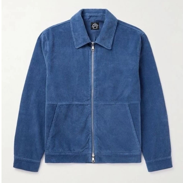 Cloudy Sky Jaket Boxy Corduroy Pria Navy Garis-Garis M-XXL