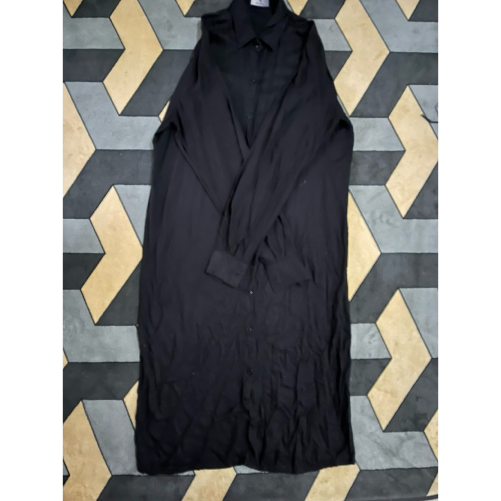 Dress Kemeja hitam kerah