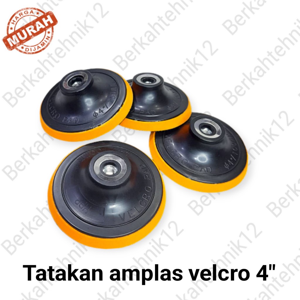 tatakan amplas bulat velcro gerinda tangan 4" Tatakan amplas 4 inch Polishing 100mm gerinda M10 Tata