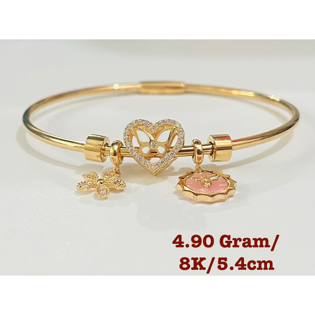 GELANG PIPA EMAS CHARM 4.9 GRAM KADAR 8K