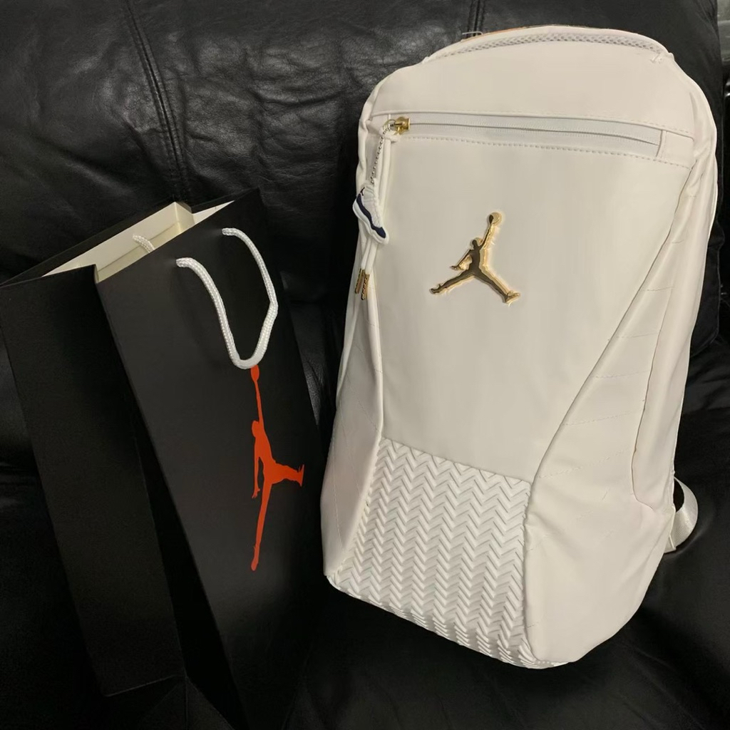 BACKPACK AIR JORDAN LEATHER WHITE WATERPROFF || TAS RANSEL JORDAN