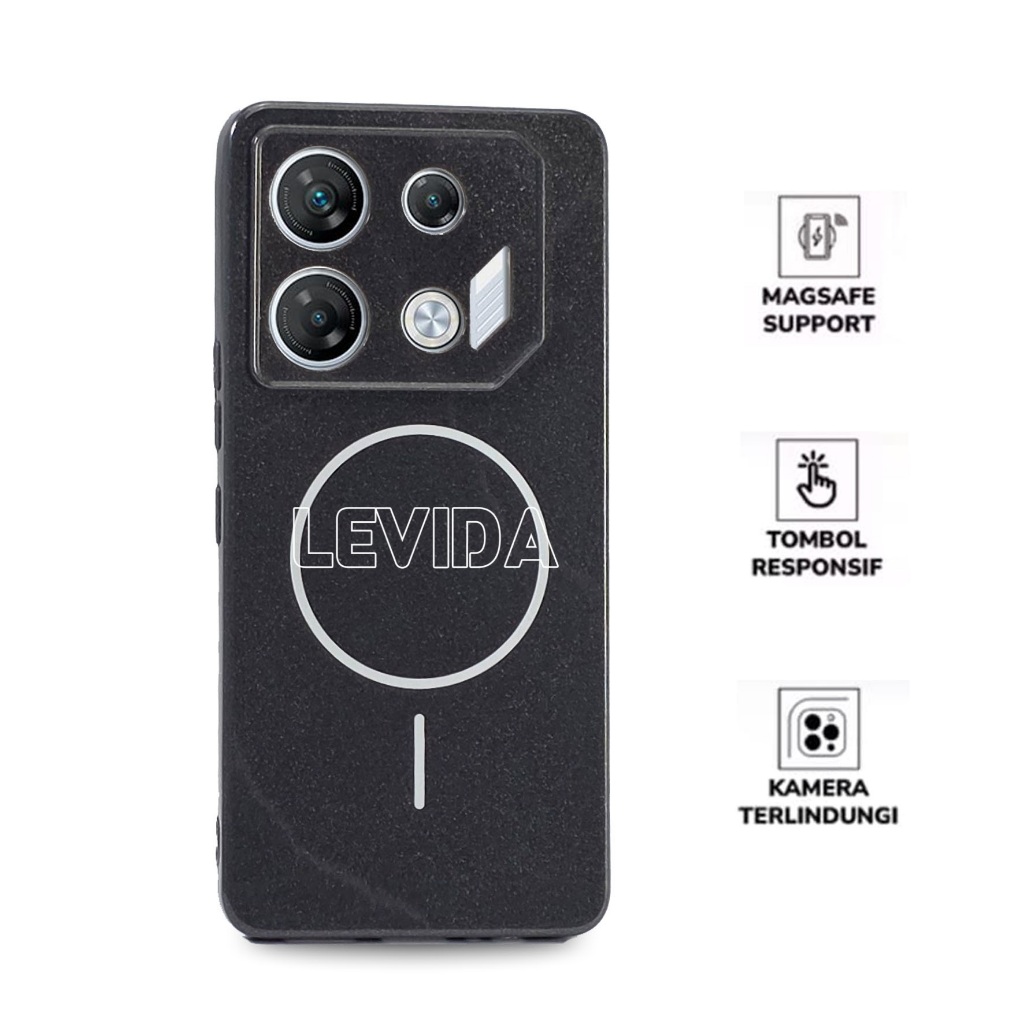 Soft Candy Glitter Black Case For Infinix GT 10 Pro Infinix GT 20 Pro Case Magsafe Magnetic Wireless