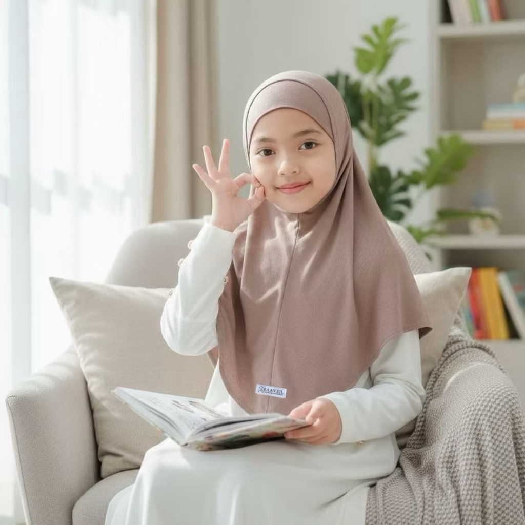 Hijab Bergo ZEEVA Jilbab Instan Anak Nonpet Bahan Jersey Kerudung Muslim Kekinian Terbaru Usia 1-10 