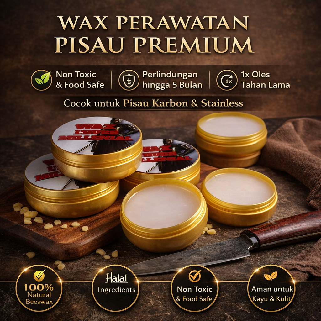 Wax Pisau Stainless & Carbon Steel Anti Karat Anti Oksidasi Aman untuk Kayu & Kulit Halal Food Safe