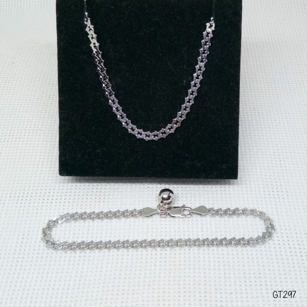 Gelang Tangan Dewasa Perak 925 Lapis Mas Putih - GT297 Anak Remaja Dewasa