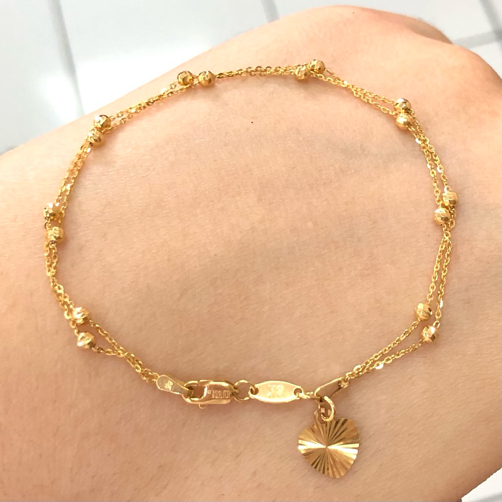 EV1.c- GELANG JEDAR 2LAYER LOVE UBS 1.64GR KADAR 375 PANJANG 17CM