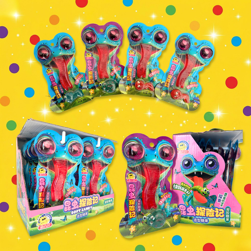 Permen Karakter Oscar, yang menonjolkan tekstur kenyal dan bentuk uniknya.