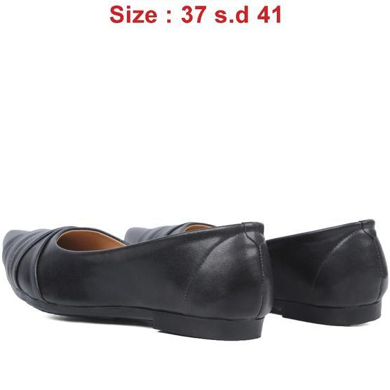 Zeintin - Sepatu Flat Shoes Wanita Sepatu Balet Wanita Sb Karet Kerja Hitam