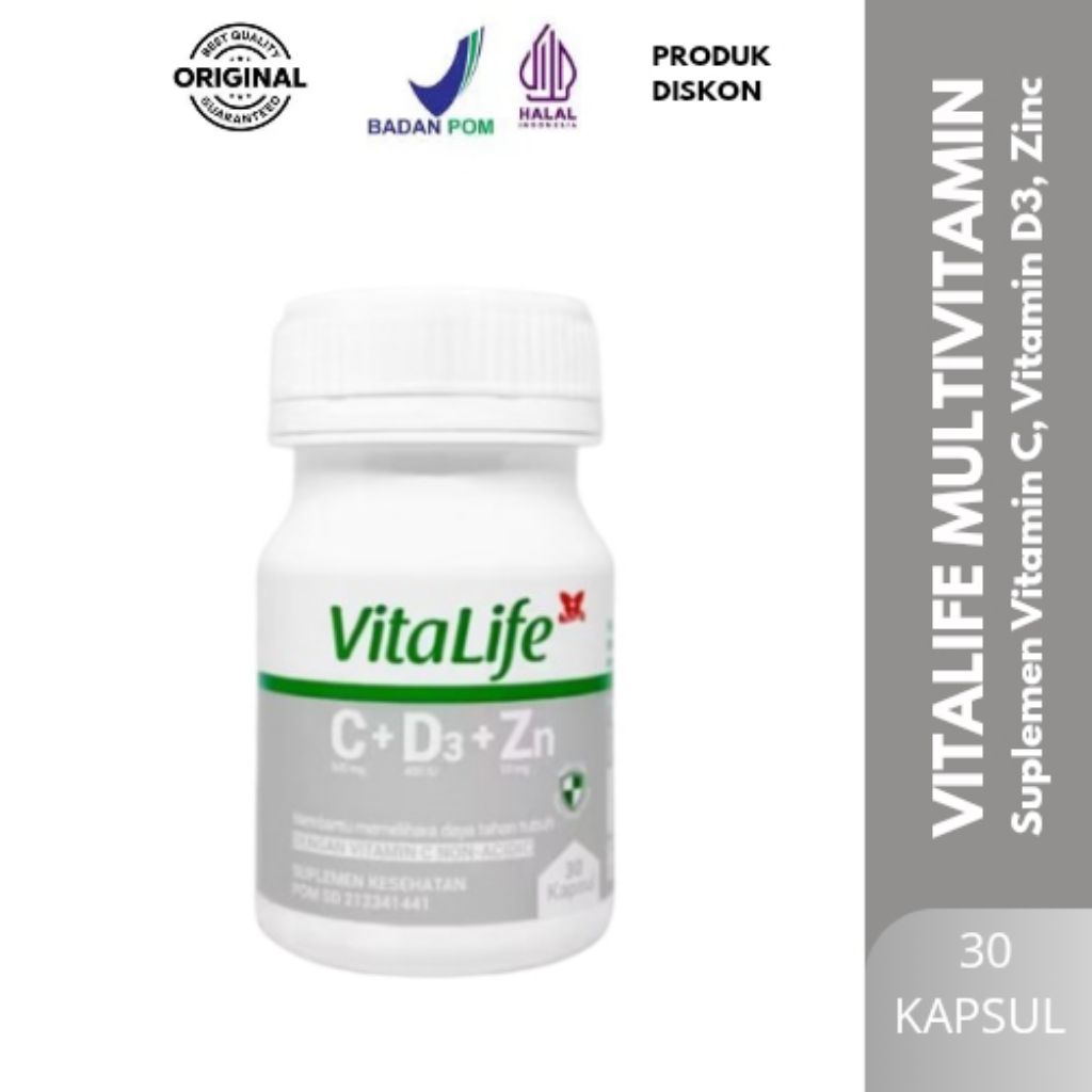 Vitalife Multivitamin C D3 Zinc 30 Kapsul
