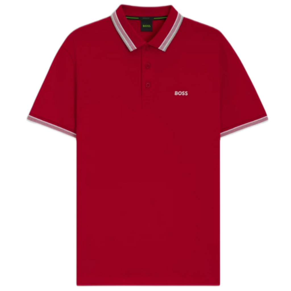 Paddy Contrast Red Grey Polo / Kaos Polo Branded Original